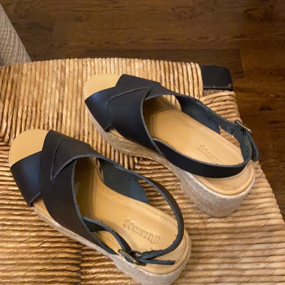 Black sandal wedges